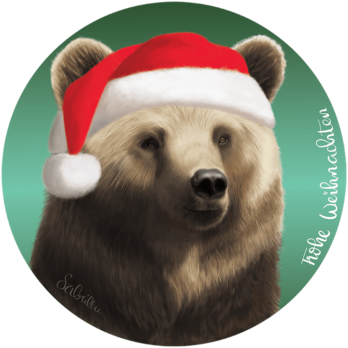 Digitale Zeichnung eines Bären - Weihnachten