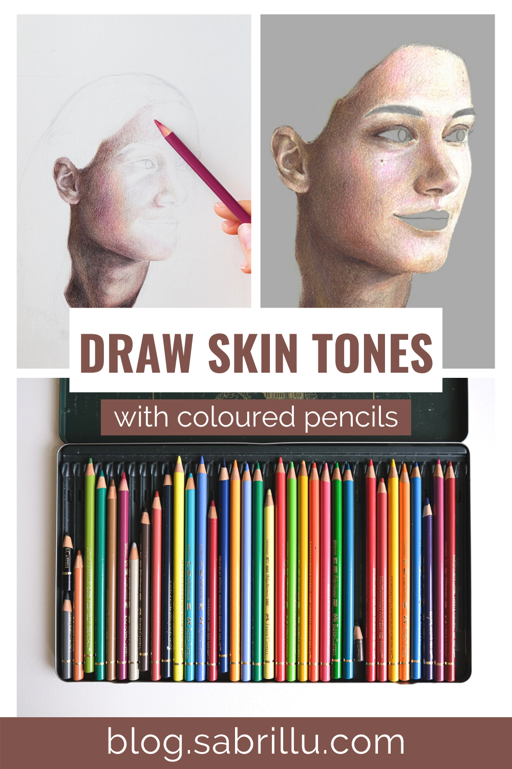 How to draw skin with colored pencils (Faber Castell Polychromos)  Colored  pencil tutorial, Colored pencils, Blending colored pencils