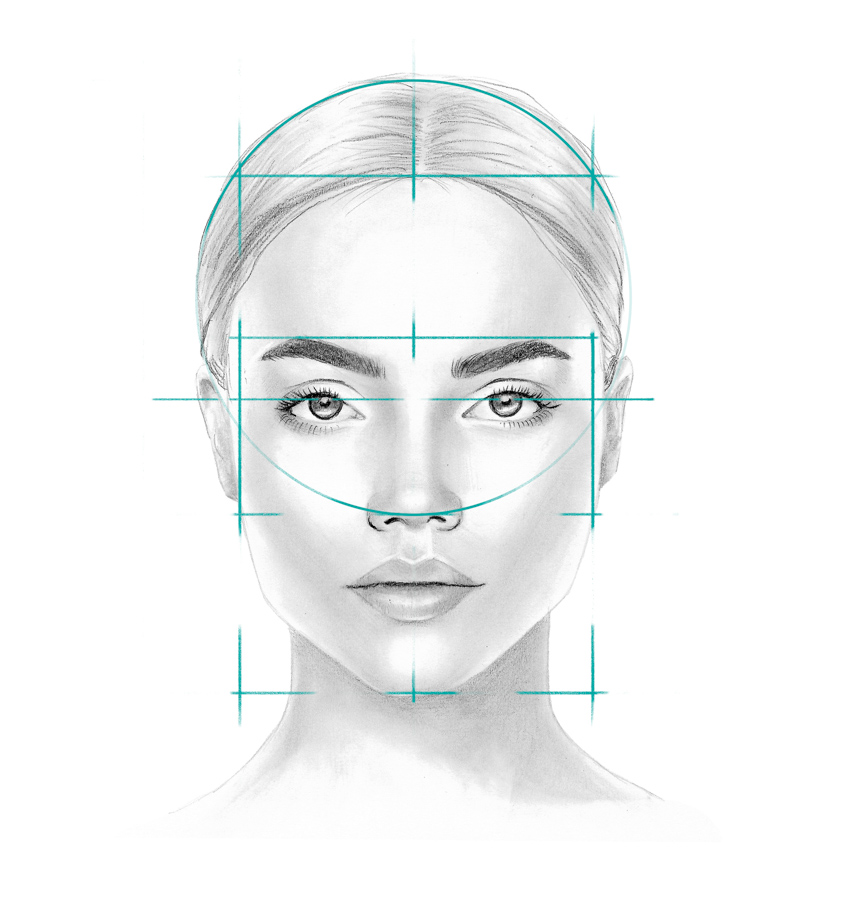 female face drawing proportions