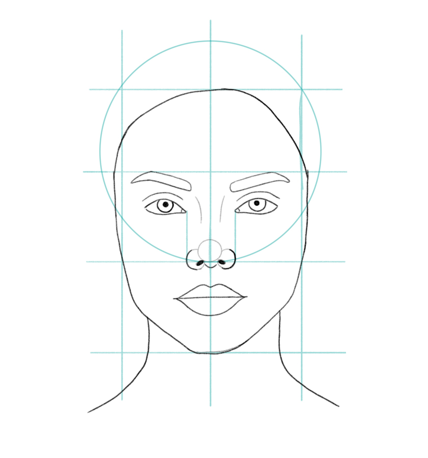 female face drawing proportions