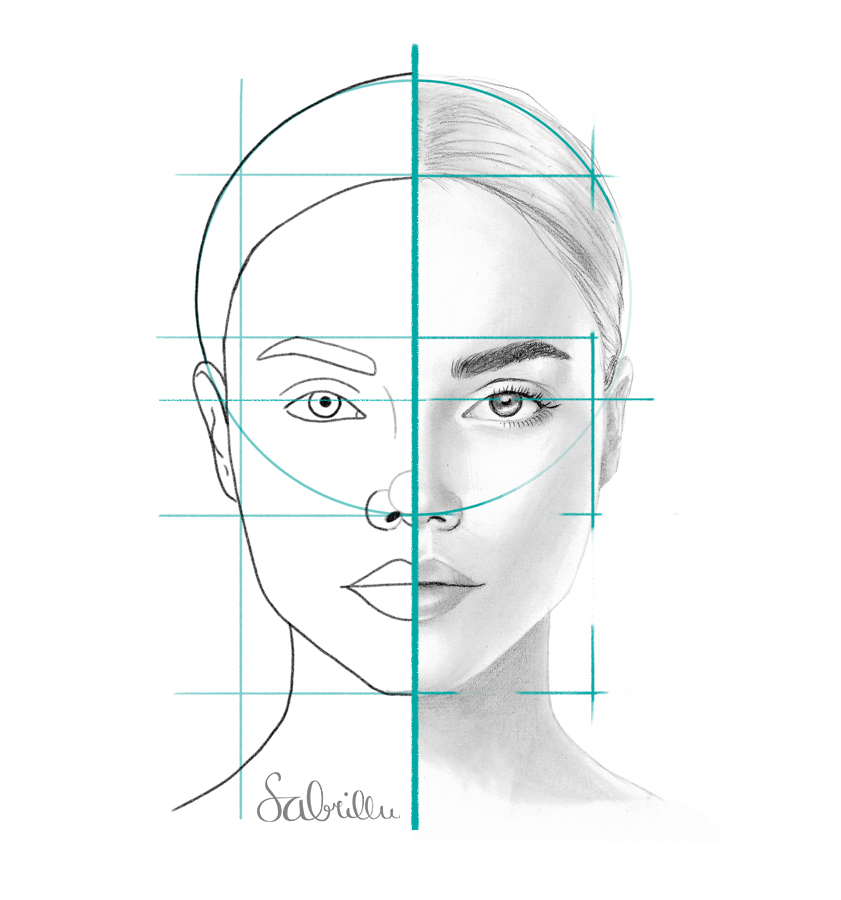 draw a female face with the right proportions - easy drawing instructions
